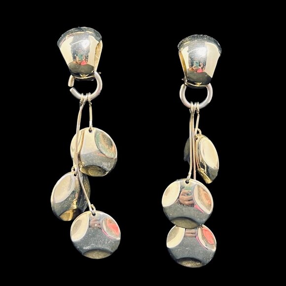 Lot of 5 Gold Tone Clip On Earrings (5369) - Picture 6 of 7